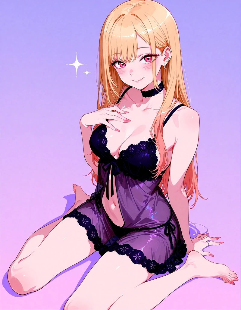 Gái ngon anime Marin đồ ngủ siêu sexy