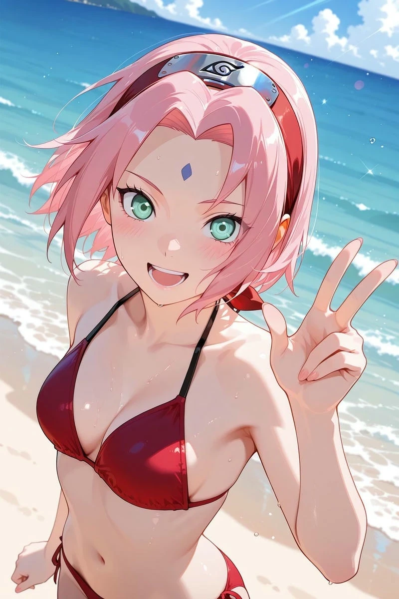 Gái ngon anime Sakura bikini nóng bỏng