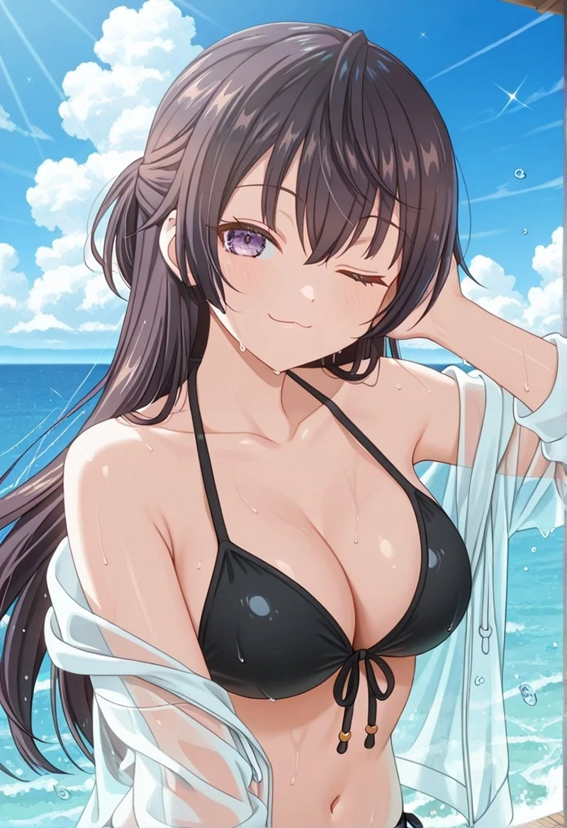 Gái ngon anime Yuki bikini đen gợi cảm siêu phẩm