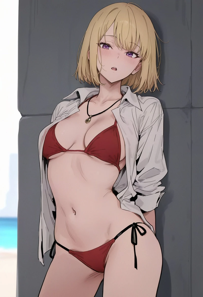 Gái xinh anime Cha Hae In bikini đỏ
