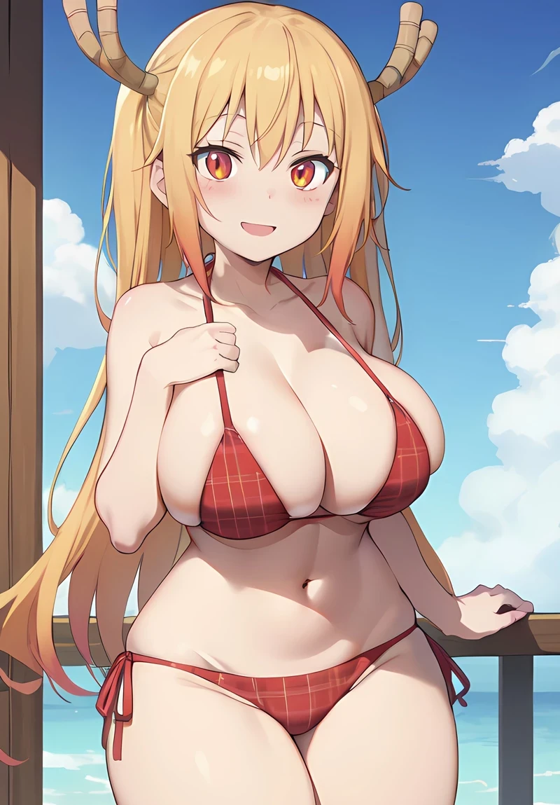 Hentai anime Tohru bikini đỏ nổi bật