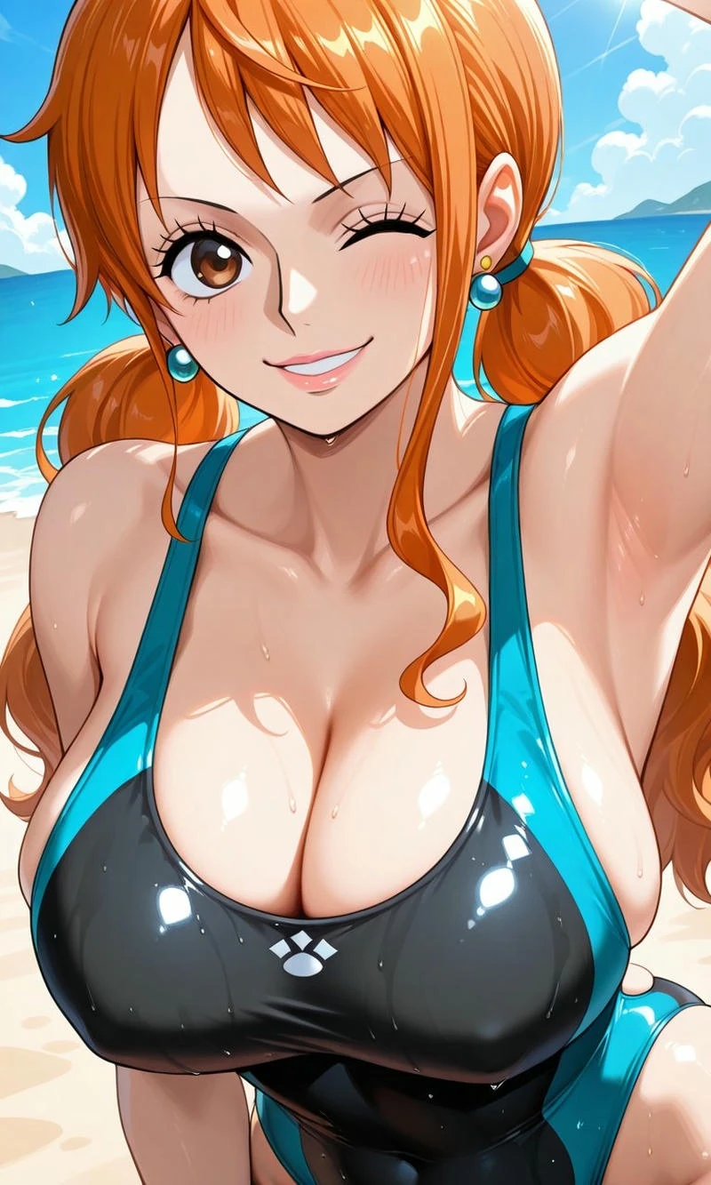 Hình Nami anime mặc đồ bơi cực ngon