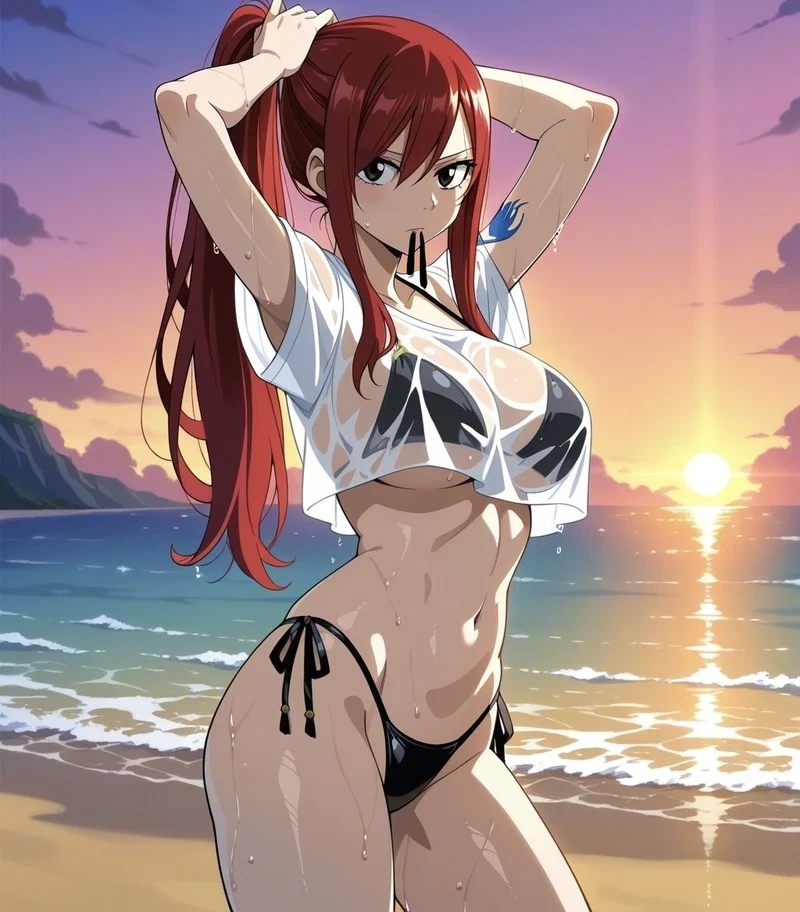 Hình ảnh Fairy Tail hentai cởi đồ cực phẩm