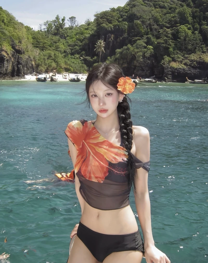 Hình ảnh gái Hàn Quốc mặc bikini trẻ trung