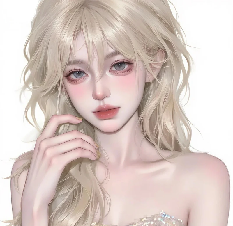 ảnh anime tóc vàng cute dễ thương