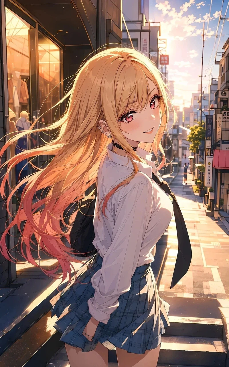 anime tóc vàng ngầu với tạo hình ấn tượng