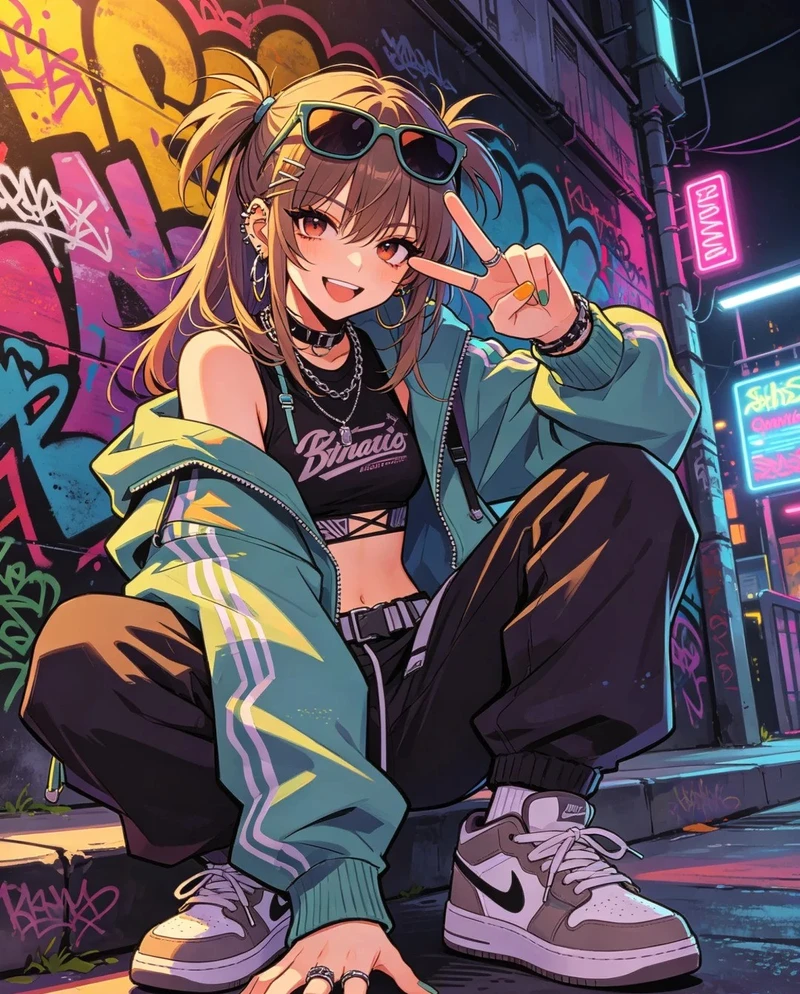 hình ảnh anime nữ ngầu phong cách mạnh mẽ