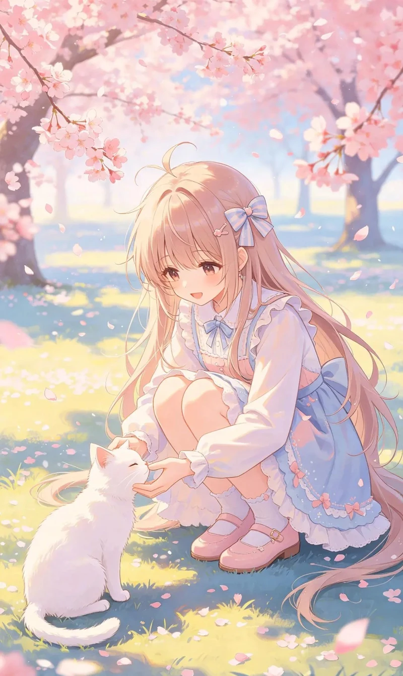 hình nền anime nữ thơ mộng đầy màu sắc