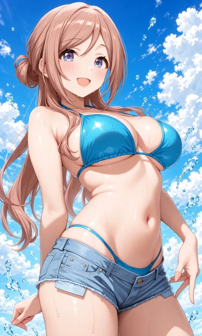 Ảnh gái anime mặc bikini ngọt ngào đáng yêu