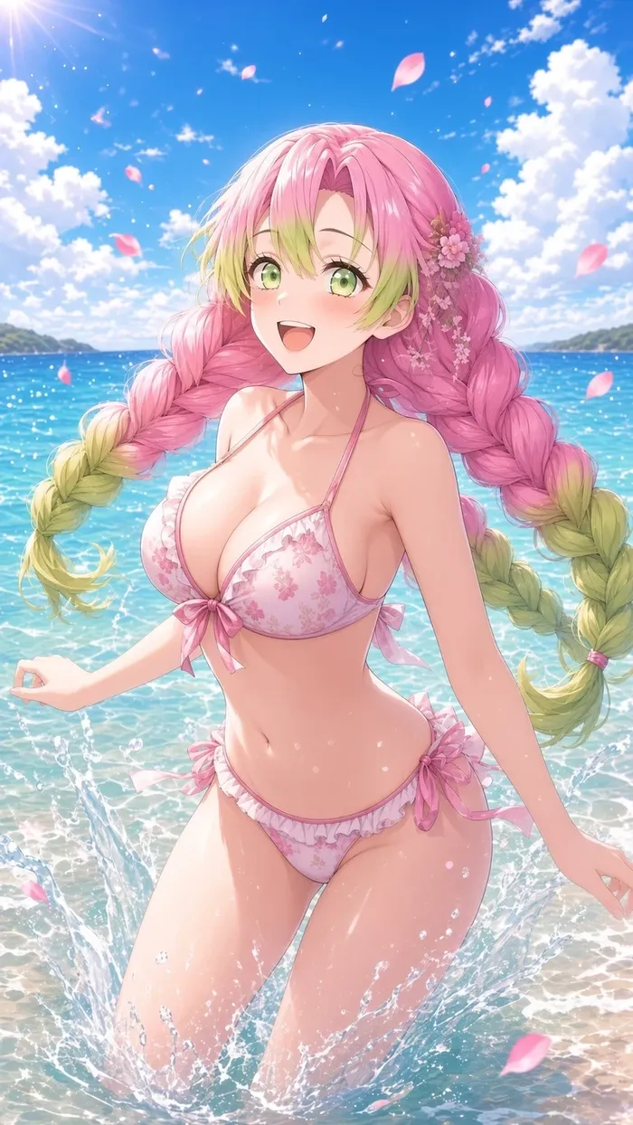 Hình anime Mitsuri xinh xắn rạng rỡ