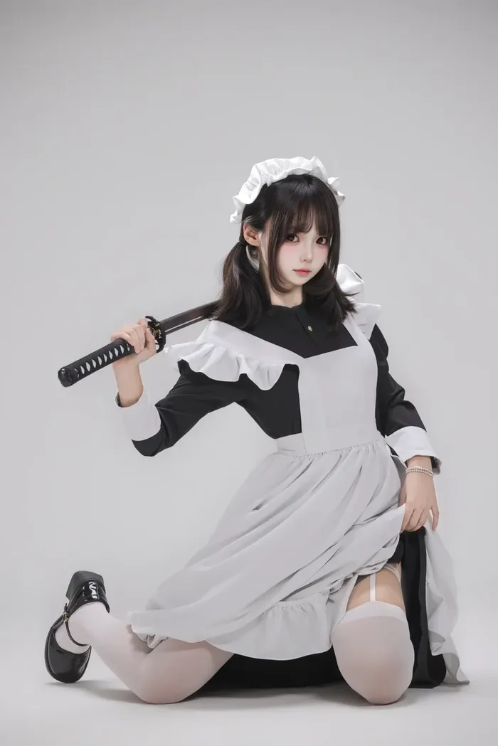 Ảnh hầu gái cosplay ngọt ngào thanh tú
