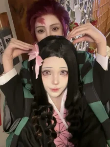 Hình Nezuko cosplay xinh xắn đáng yêu