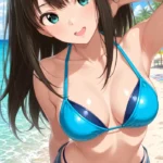 Gái anime mặc bikini thanh tú rạng rỡ