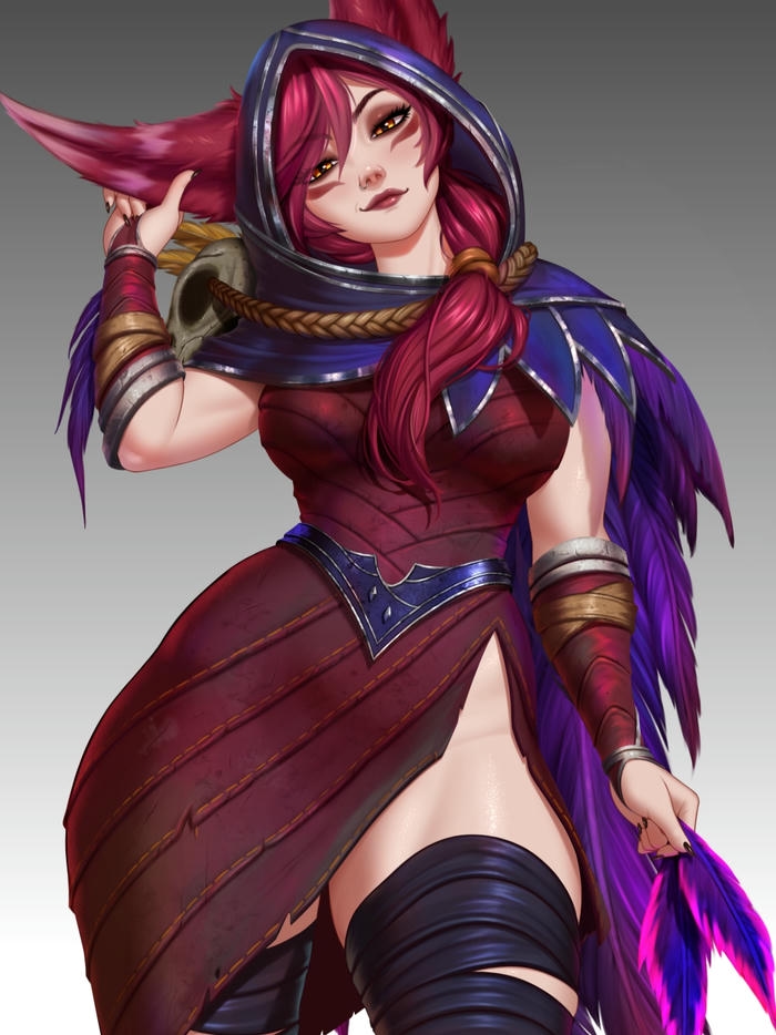 Ảnh xayah hentai nổi bật với sắc đỏ thẫm