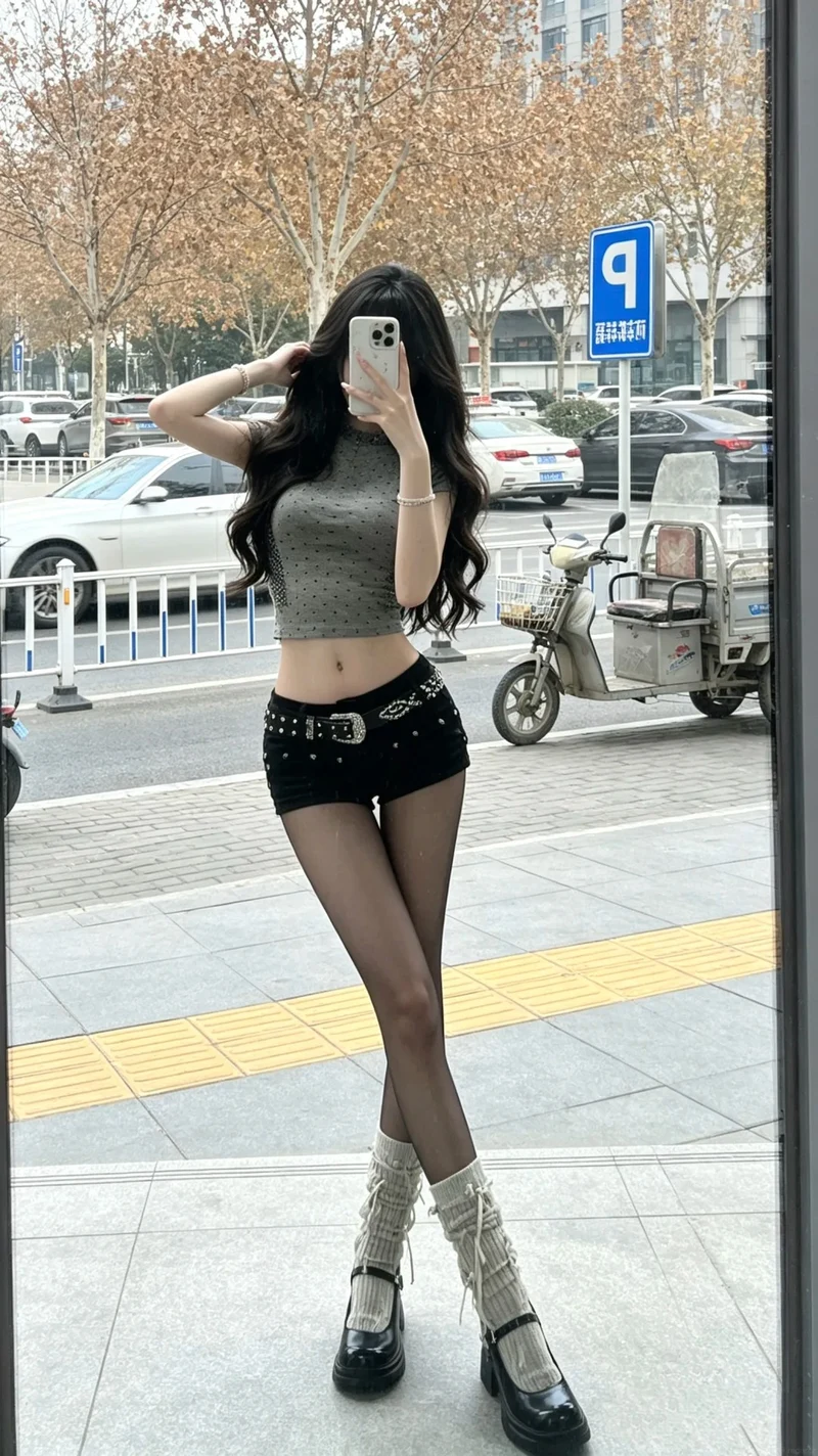 Gái xinh mặc quần tất lưới cuốn hút
