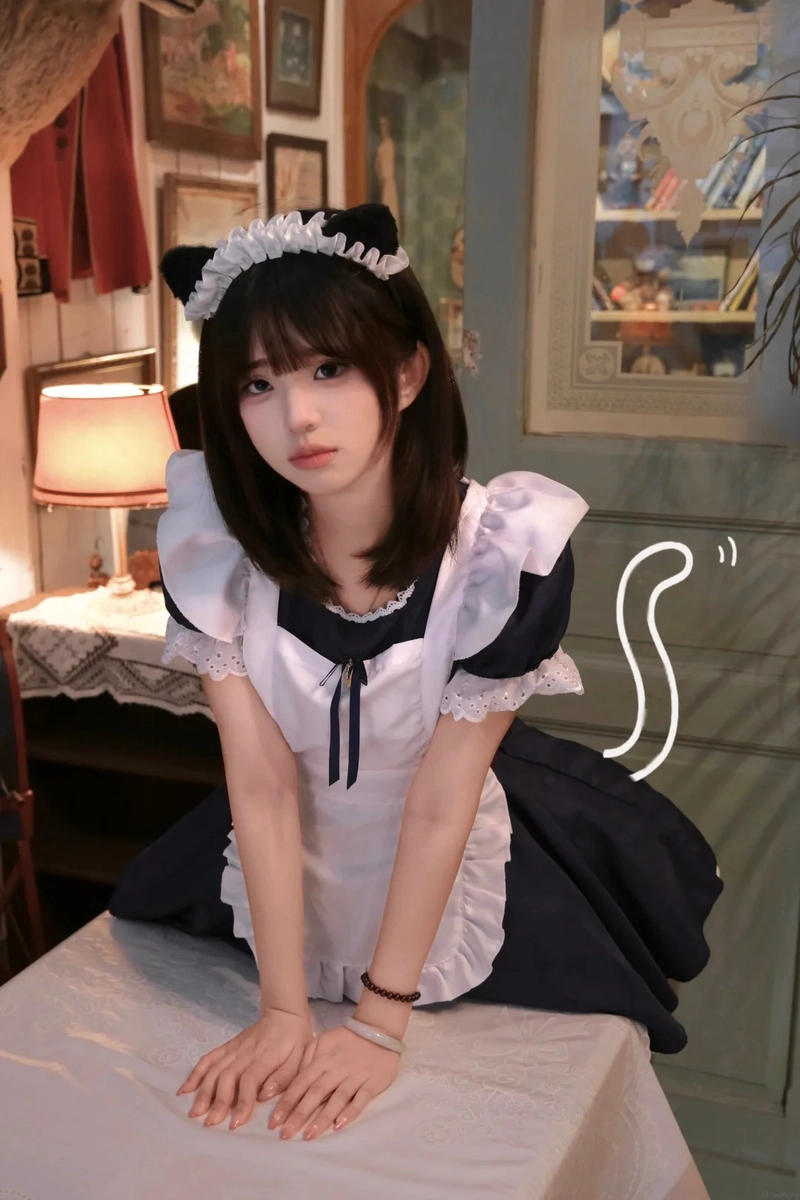Hầu gái anime gái xinh quyến rũ