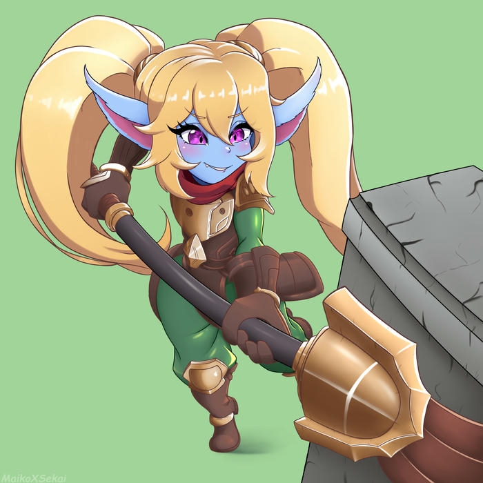 Hình Poppy hentai thể hiện vẻ ngoài năng động